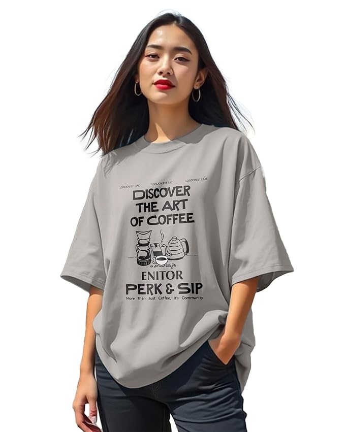 AUSK Oversized T-Shirt for Womens || Graphic Front Printed Womens Tshirt
