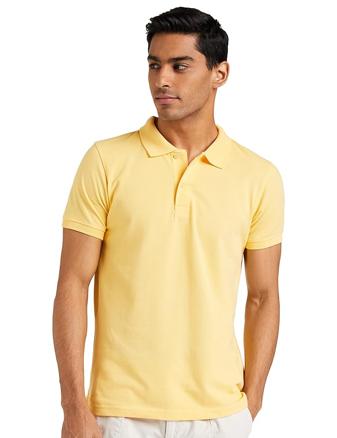 Amazon Brand - Symbol Men's Cotton Rich Solid Polo Tshirt | Collar Tshirts | Half Sleeves | Plain-Regular Fit (Available in Plus Sizes and Combo Pack of 2)