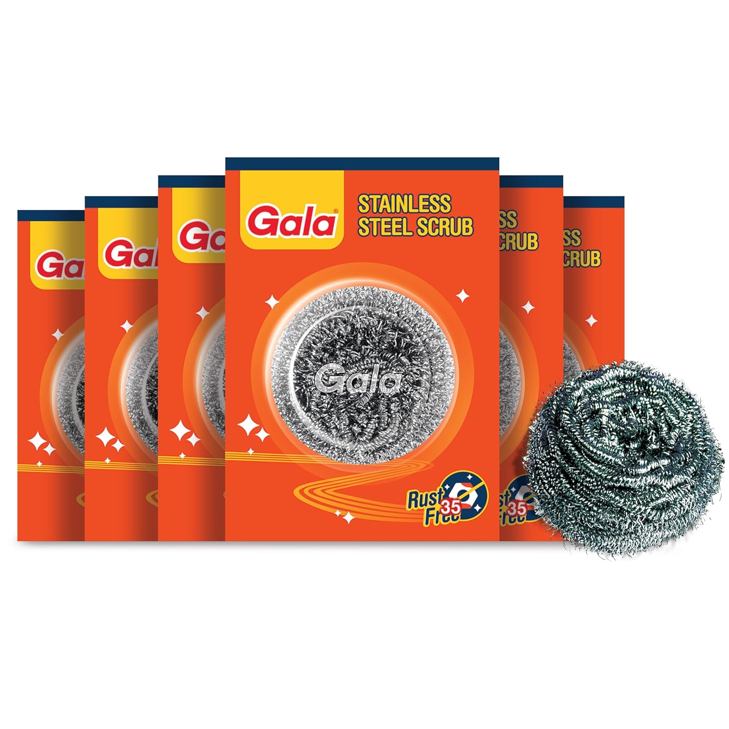 SE7EN Stainless Steel Scrubbers 15g - Heavy Duty Dish Cleaning Scrubs - Pack of 6