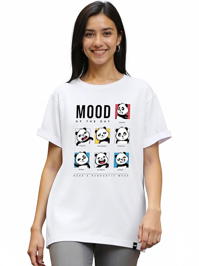 Bewakoof Women's Graphic Printed 100% Cotton T-Shirt  Round Neck, Half Sleeve