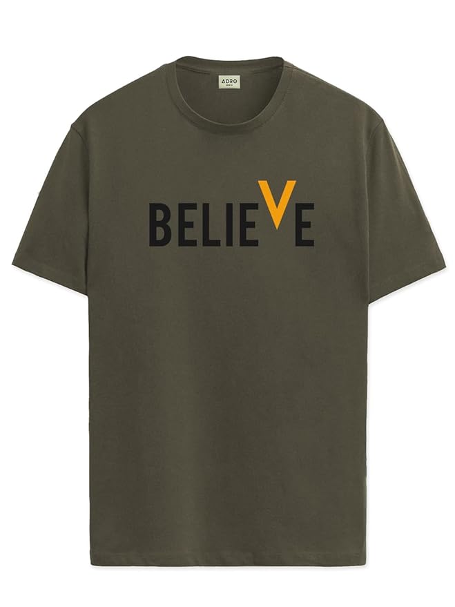 ADRO Men's 100% Cotton Regular Fit T-Shirt