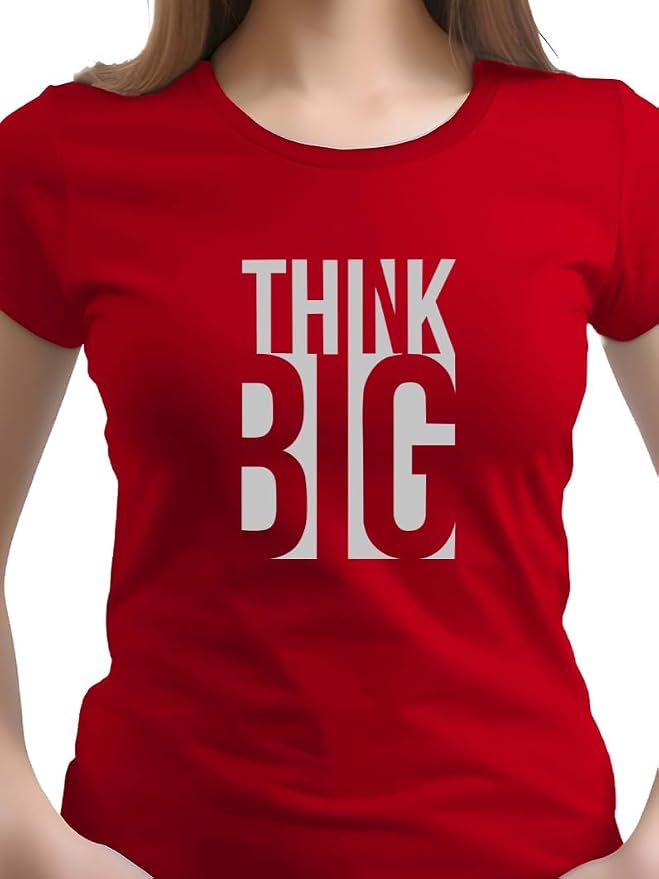 XENOVAURBAN Women Cotton Printed Regular Fit T-Shirt | Stylish Round Neck Graphic Tshirt - WRN-THINKB1