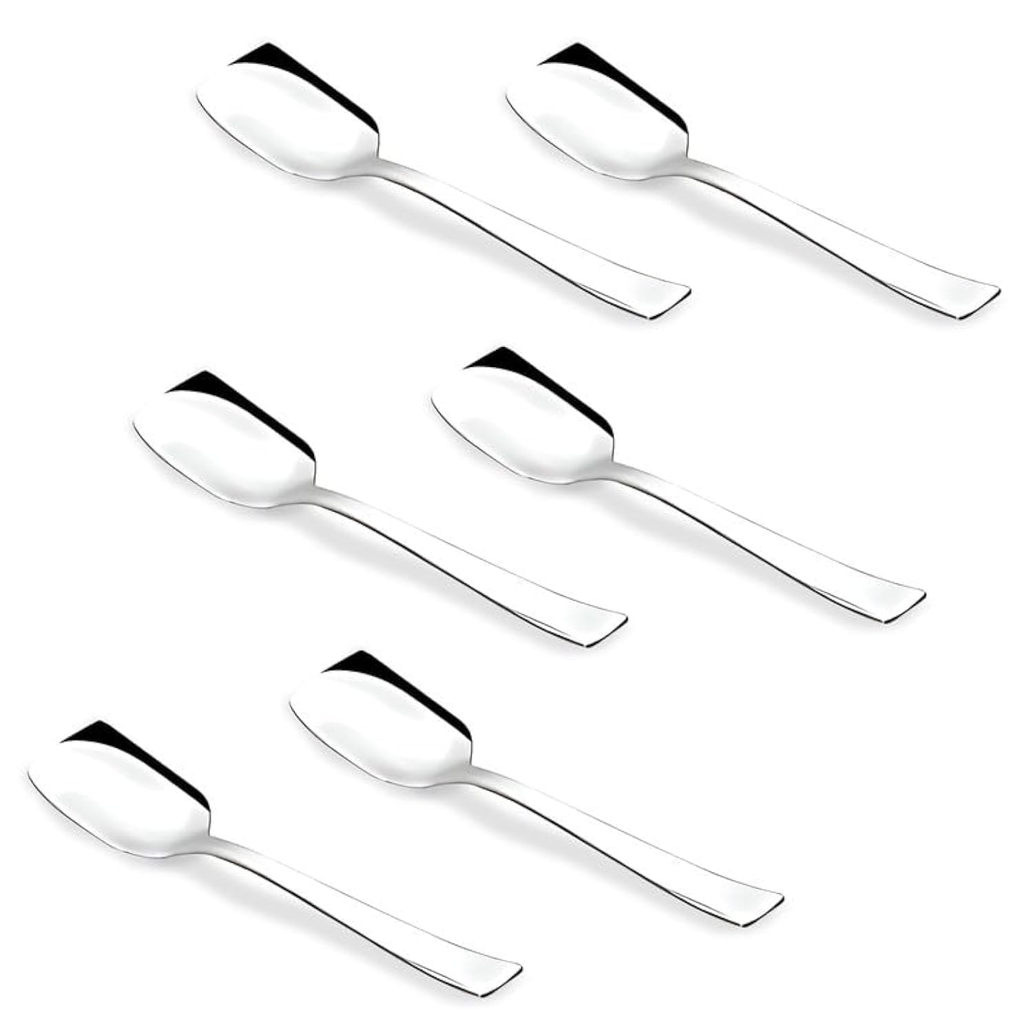 Vaa Dream Ice Cream Spoon Stainless Steel Set of 6 Icecream Spoons, Silverware Spoon Set, Dinner Spoon 13.5 cm, Food Grade Silverware for Home & Kitchen, Durable Stylish