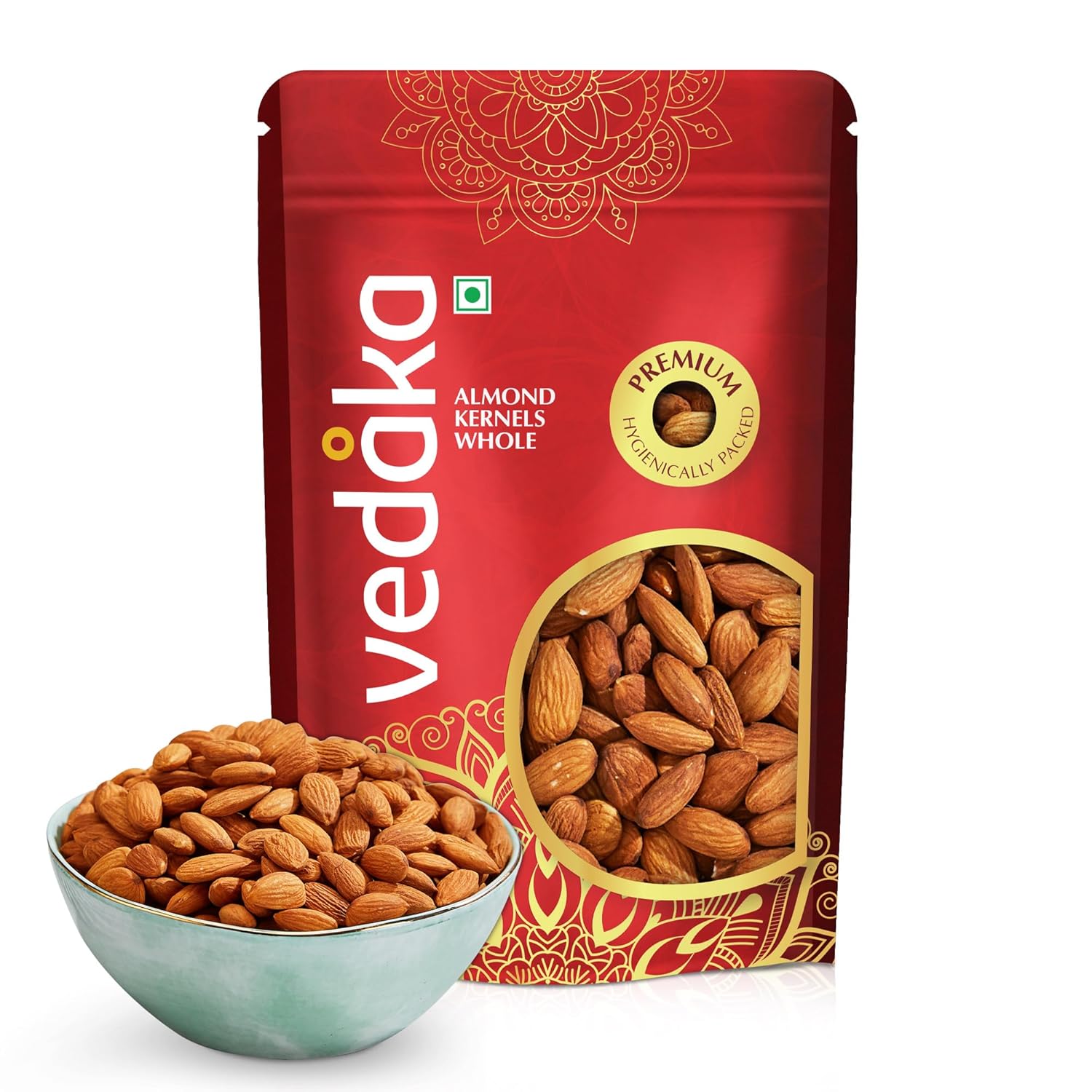 Amazon Brand - Vedaka Whole California Almonds | 500 g | Grade - Non Pareil | Purely Natural Badam | Nutty & Crunchy Dry Fruits | No Additives, Preservatives or Added Flavors | Healthy Snack