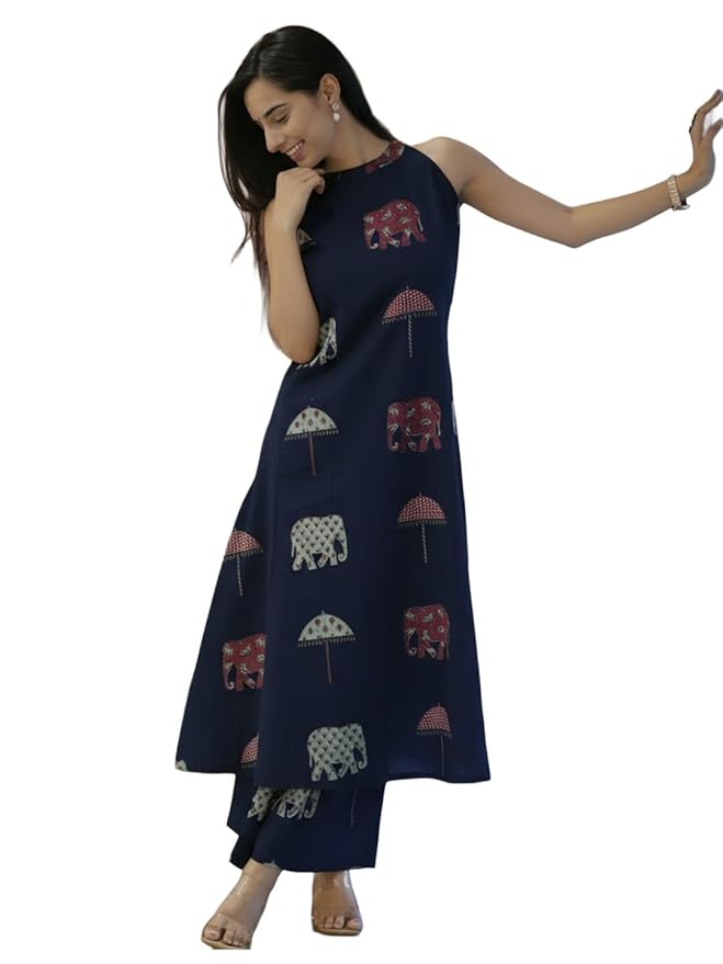 ANNI DESIGNER Women's Ethnic Co-Ord Set | Kurta Pant Set | Kurta Palazzo Set | Stylish Cotton Suit Set for Women, Festival Co-ord Set
