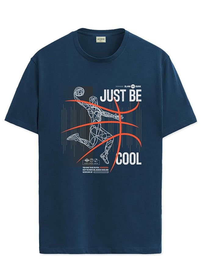 ADRO Men's Graphic Printed 100% Cotton T-Shirt - Regular Fit, Printed T-Shirts for Men