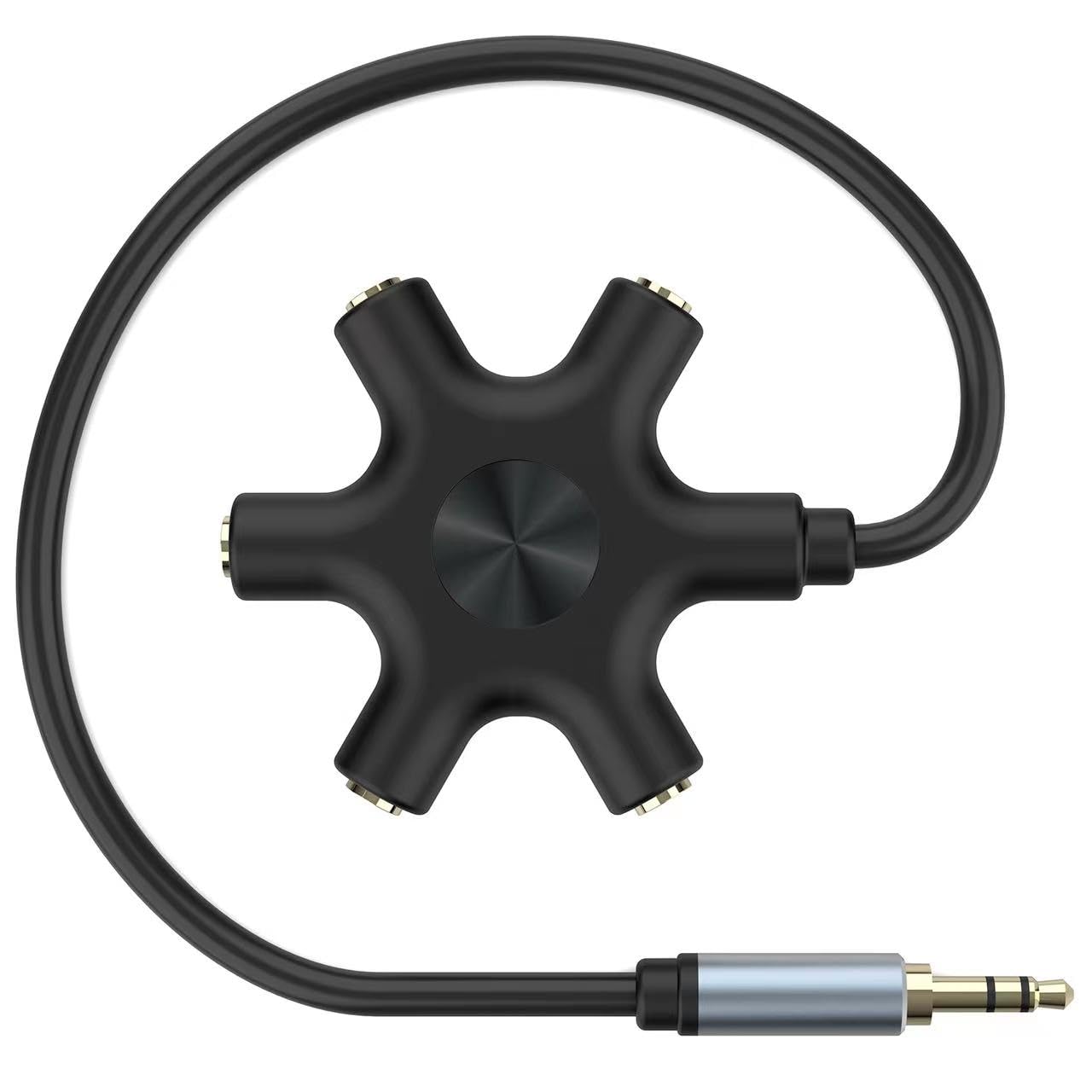 Multi Headphone Audio Splitter, 5-Way 3.5mm Jack Stereo Headset Adapter to Connect Up to 5 Devices for Mixing, Shared Experiences - for iPhone, iPad & More