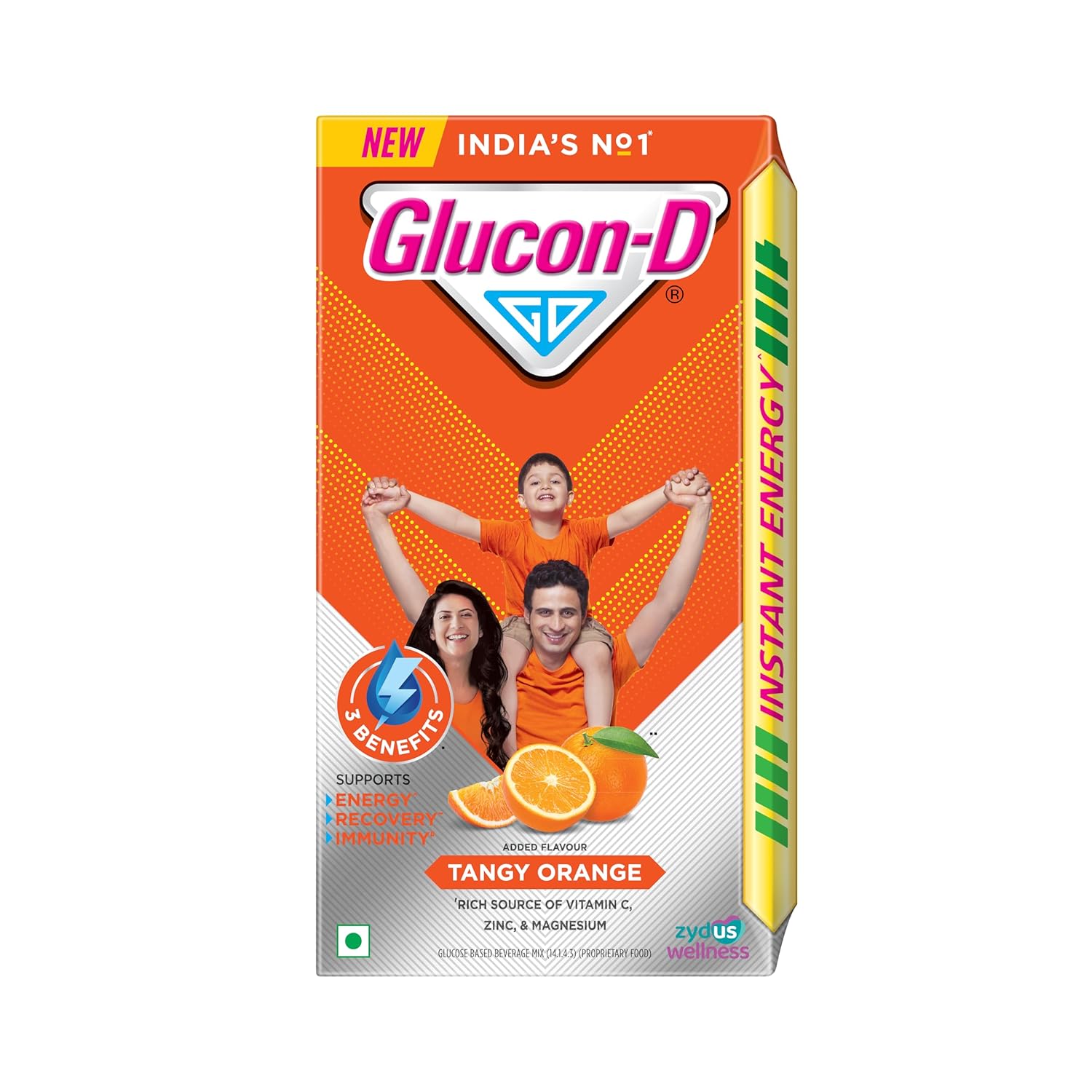 Glucon-D Instant Energy Drink Powder Refill 1KG | Energy, Recovery, Immunity | Tangy Orange