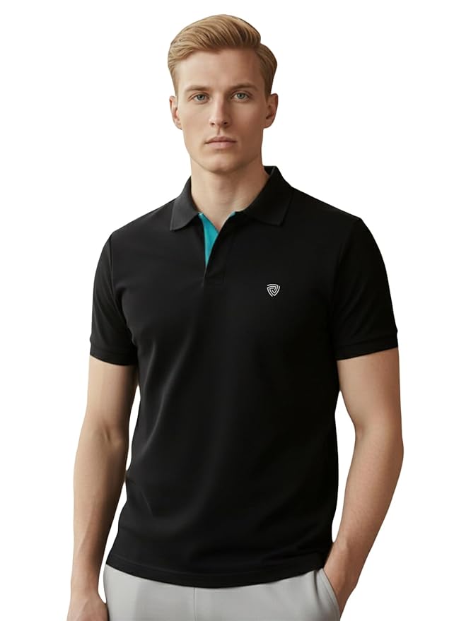 Lux Cozi Men's Cotton Solid Polo Tshirt | Collar Tshirts | Half Sleeves | Stylish & Premium All Day Wear | Pack of 1
