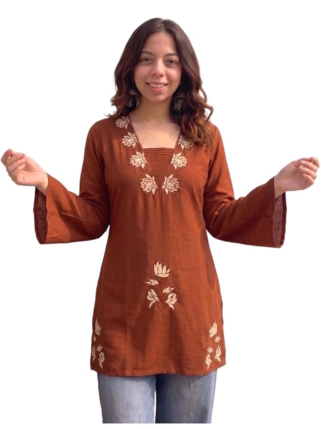 ANNI Designer Cotton Short Kurti for Women | Stylish Kurti | Short Kurti Top | Casual Kurta for Women | Comfortable Cotton Kurtis for Womens