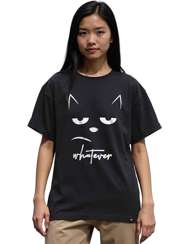 Bewakoof Women's Typography 100% Cotton T-Shirt - Boyfriend Fit, Round Neck, Half Sleeves