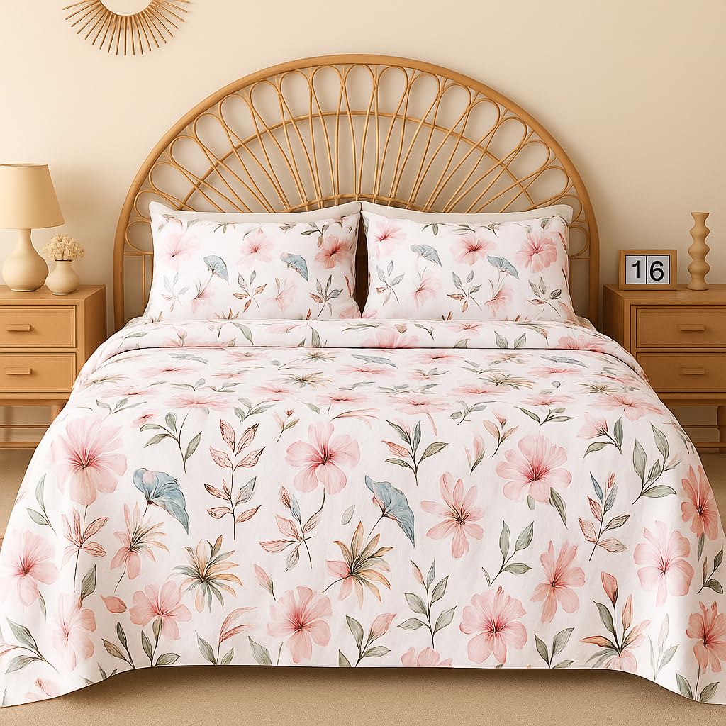 BSB HOME 100% Cotton CloudTouch Double Bed Bedsheet