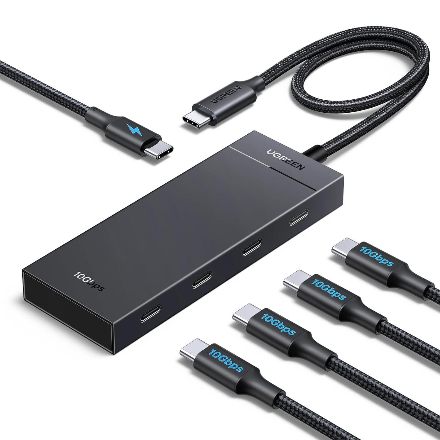 UGREEN 10Gbps USB C Hub, Type C Splitter with 100W PD and 4 USB C 3.2 Gen 2 Data Ports, Multiport Adapter Extender Compatible with PC, Laptop, MacBook Air, iPad Pro, iPhone 17/16/15, Plug and Play