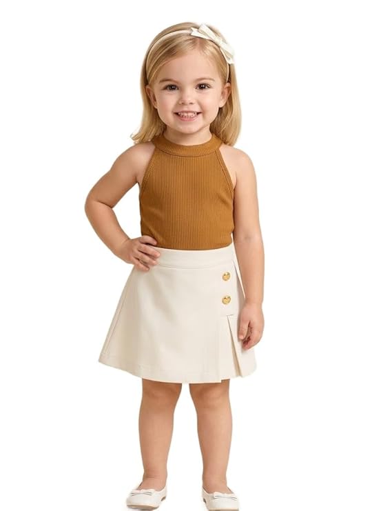 A.T.U.N. (ALL THINGS UBER NICE) Girls Tank Top and Skort Set | Stylish Sleeveless 2 Piece Outfit Set for Kids | Comfortable Soft Fabric Clothing Set for Girls