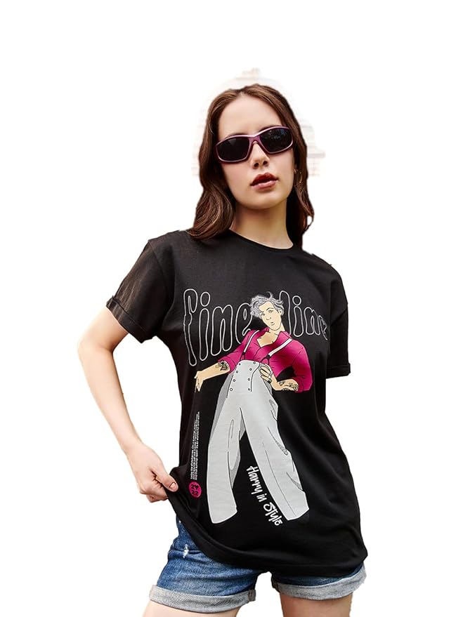 Bewakoof Women's Typography 100% Cotton T-Shirt - Boyfriend Fit, Round Neck, Half Sleeves