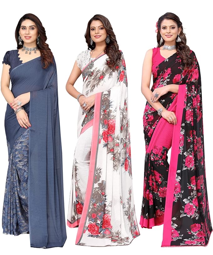 Yashika Women Georgette Standard Length Saree